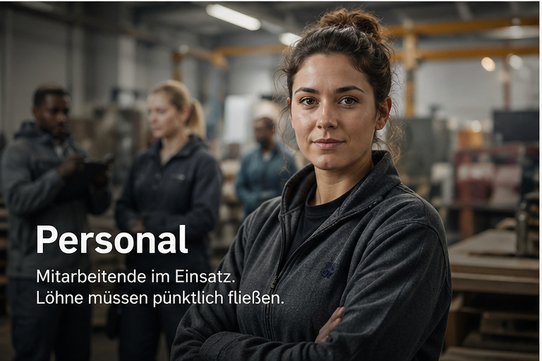 Personal: Mitarbeitende im Einsatz, Löhne müssen pünktlich fließen